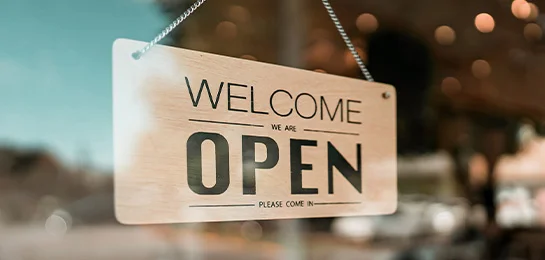 Business open sign.