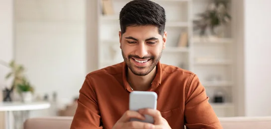 Man banking on his smart phone.