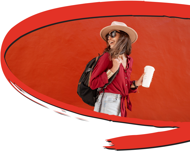 Lady using her wow mobile app