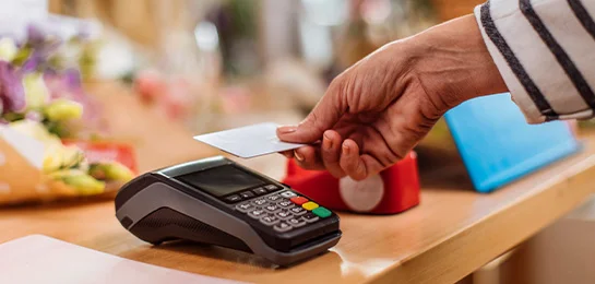 Tapping to pay using Paducah Bank debit card.
