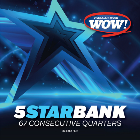 Paducah Bank is a five star bank.