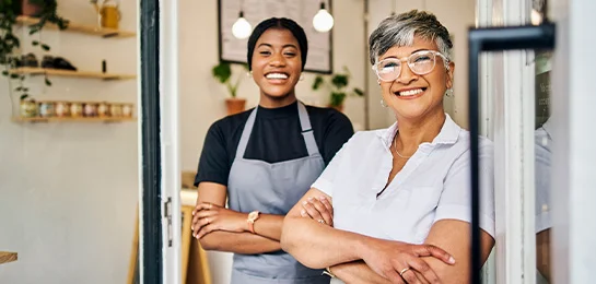 Two happy shop owners. 